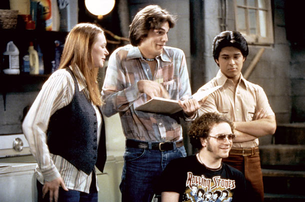 Kutcher's portrayal of the bumbling but lovable Kelso on the Fox comedy series that also starred (from left to right) Laura Prepon,