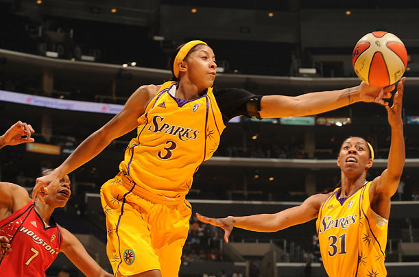 In an unusual move, Parker left in her junior season to pursue the WNBA.  The Los Angeles Sparks made her their number-one pick in the draft.