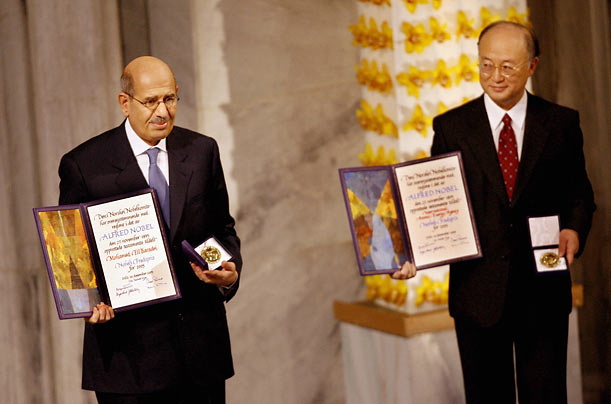 In October, 2005, ElBaradei received the Nobel Peace Prize for his work on nuclear disarmament. The Nobel committee cited his efforts