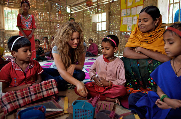 Heart
Socially active Shakira is the founder of Fundacion Pies Descalzos, a Colombian charity for poor children, and a