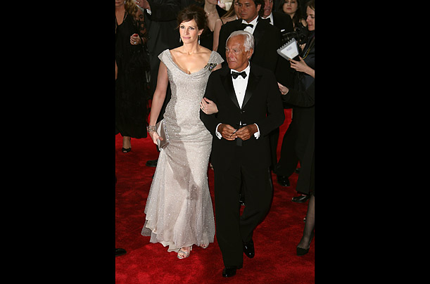Armani's designs appear regularly on the red carpet.