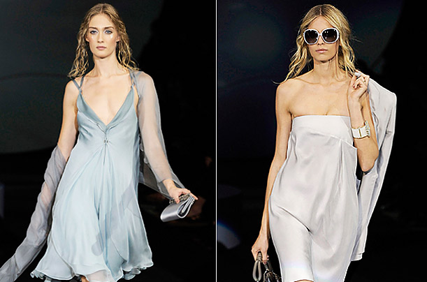 Armani's designs are known primarily for their clean, tailored lines.

