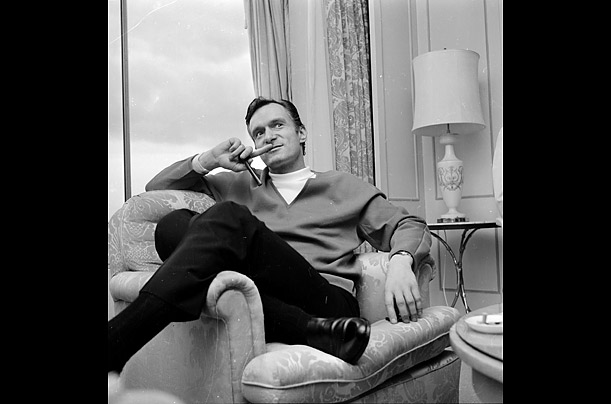 Hefner, seen here in 1966, tried to imbue his magazine with an atmosphere of sophistication, hiring top writers and publishing lengthy interviews with leading figures from the world of culture and politics.