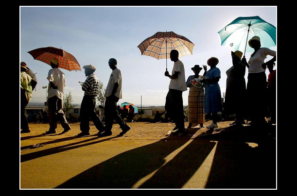 voters in south africa wait in lines to cast their ballot for elections in diepsloot near johannesburg