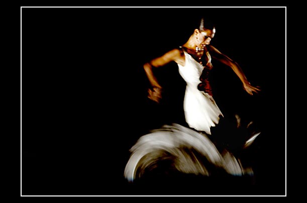A flamenco dancer from the Andalusian Dance Company performs during the Festival in Santander, northern Spain