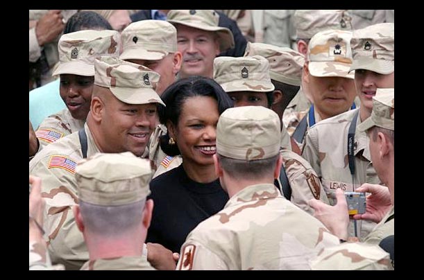 Secretary of State Condoleezza Rice visits U.S. troops in Kabul, Afghanistan, following her trip through Asia, Europe and Mexico