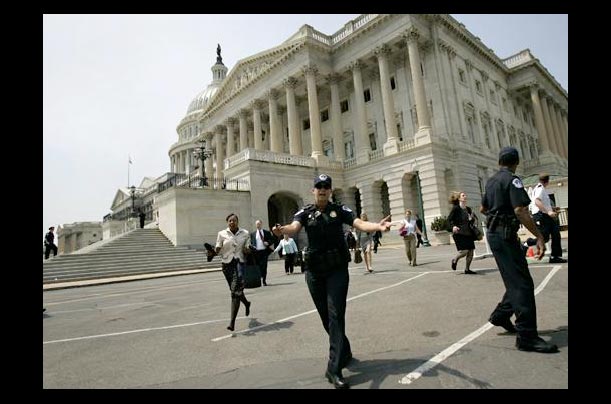 police evacuated the u.s. capitol building and white house in washington d.c. after a small airplane entered restricted airspace above it