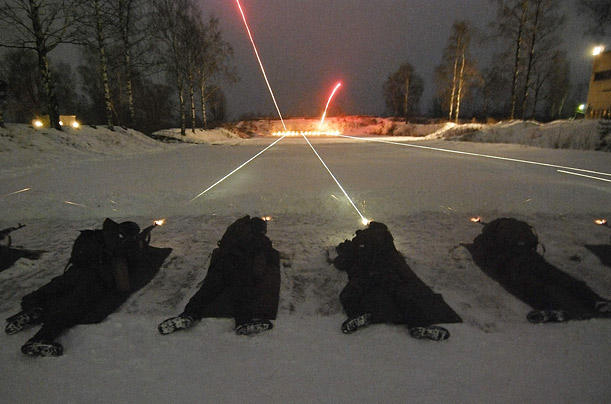Russian soldiers train at a shooting range outside Veliky Novgorod.