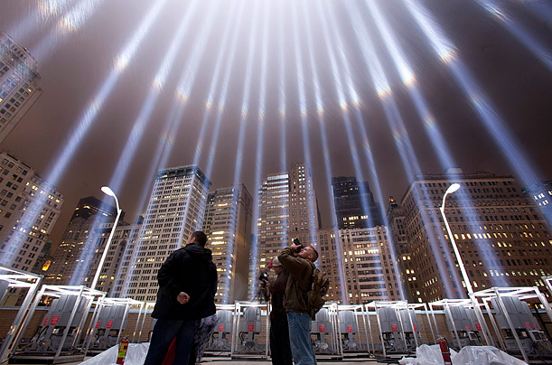 Manhattan's Twin Towers on the eighth anniversary of 9/11