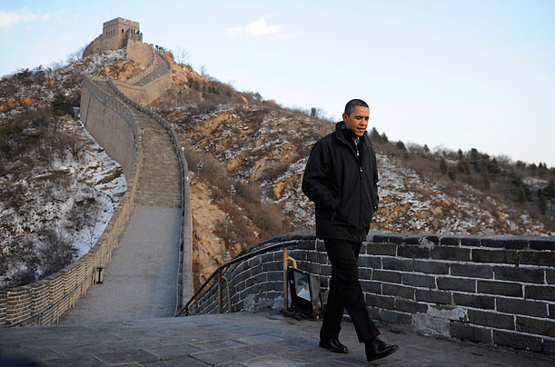 Reflection
President Barack Obama takes in a view of the Great Wall of China during his recent trip to Asia.