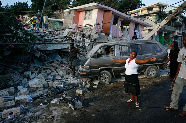 Witness
A woman wails amidst the devastation in the Haitian capital.