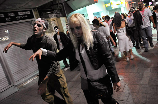Reanimated

People dressed as zombies take part in a zombie parade ahead of the Jewish holiday of Purim in Tel Aviv, Israel.