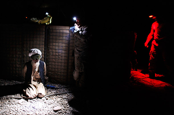 Detention

U.S. Marines hold an AFghan man at their base in Talibjan after a battle against Taliban insurgents in the Musa Qala district of southern Afghanistan's Helmand province.