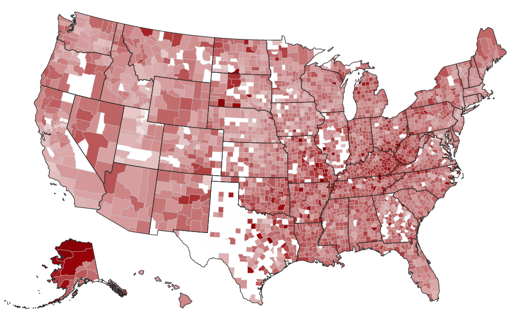 Smoking Map: County By County Guide To Adult Cigarette Use