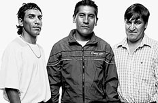 Chilean miners (l to R) Claudio Yañaez, Carlos Mamani, Osman Avaya