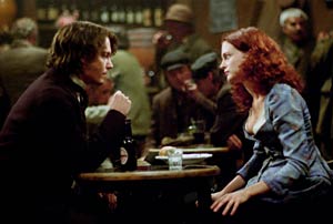 Johnny Depp as Inspector Aberline and Heather Graham as Mary Kelly in 'From Hell'