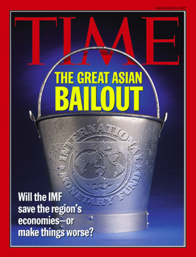 A photo of a bucket with the IMF logo on it