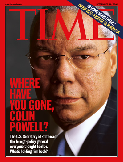 A close up photo of Colin Powell