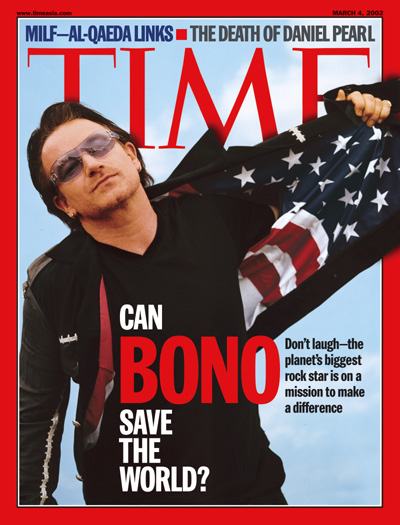 A photo of Bono from U2