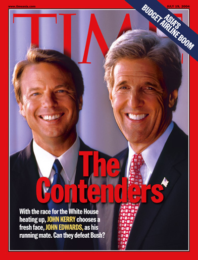 Photo of John Edwards and John Kerry.