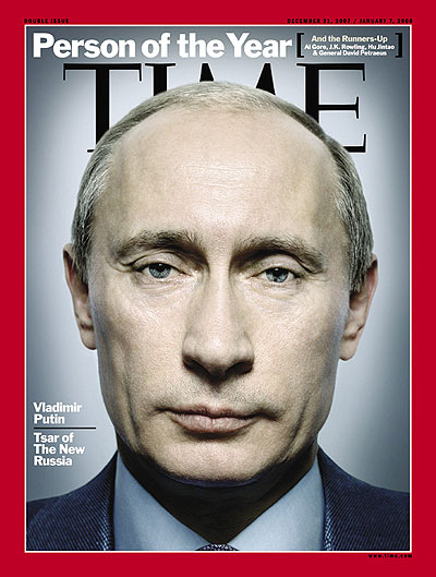 Extreme close-up shot of Vladimir Putin