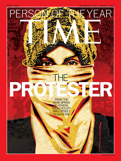 TIME Magazine Cover: 2011 Person of the Year: The Protester -- Dec. 26, 2011