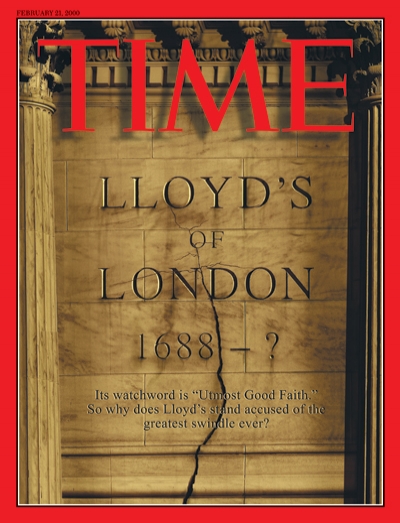 Renowned insurance institution Lloyd's of London stands accused of perpetrating a massive and deliberate swindle which has destroyed the finances and lives of investors on both sides of the Atlantic