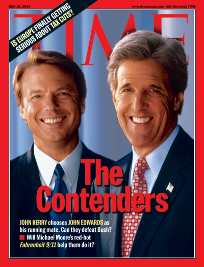 A photo of John Edwards and John Kerry