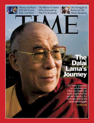 A close-up photo of the Dalai Lama