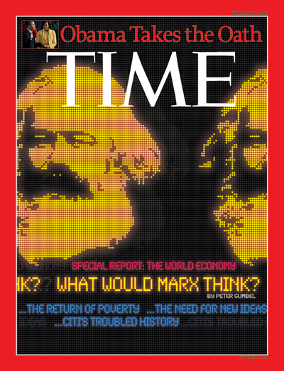 A photo illustration of Karl Marx