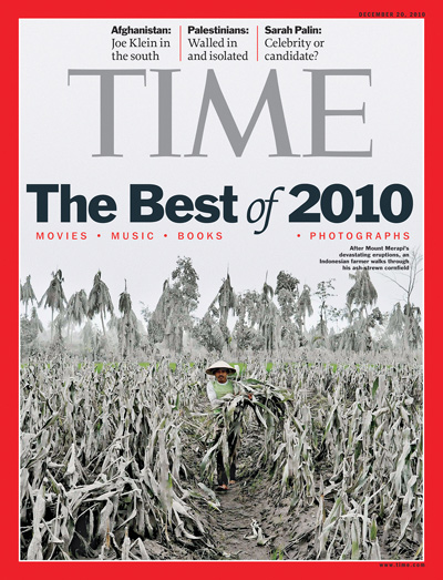 After Mount Merapi's devastating eruptions, an Indonesian farmer walks through his ash-strewn cornfield