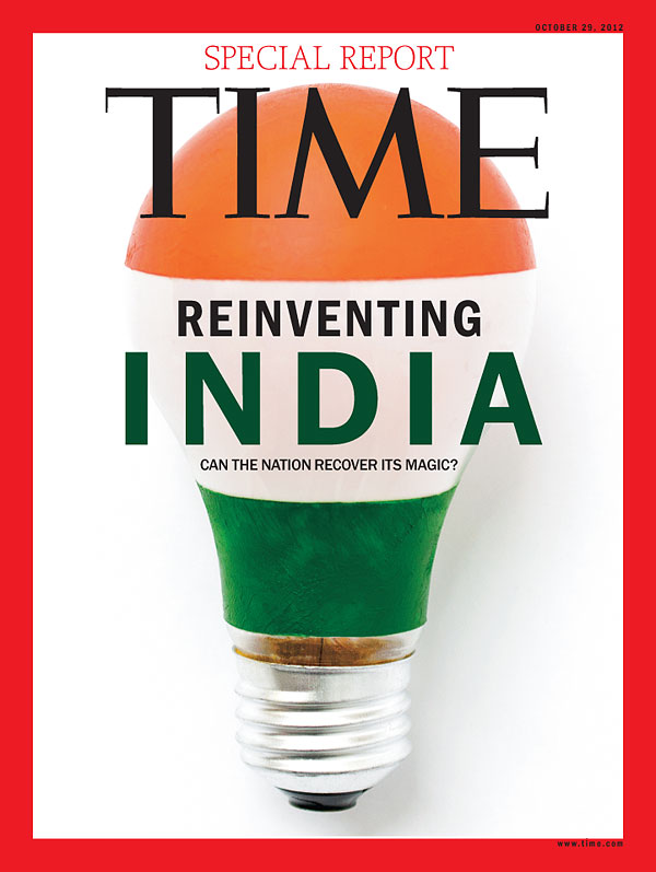 A Photo-Illustration of a light bulb with India's flag imprinted