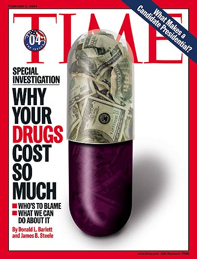 An illustration showing money inside a pill.