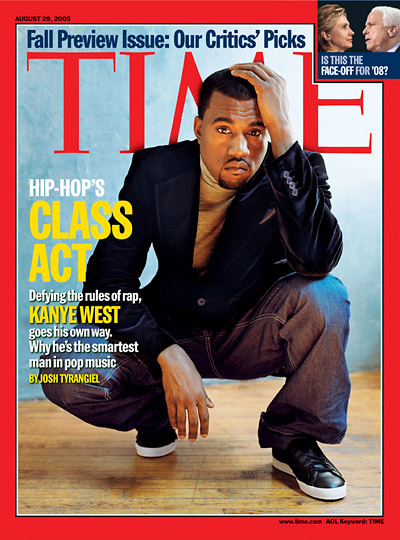 A portrait of Kanye West