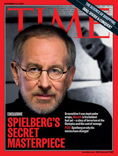 A portrait of Steven Spielberg.