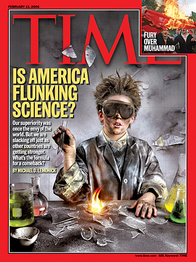 Photo of a young boy with an exploded science experiment.