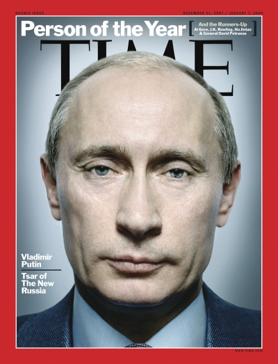 Close-up shot of Vladimir Putin