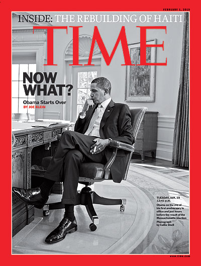 President Barack Obama sitting in the Oval Office.