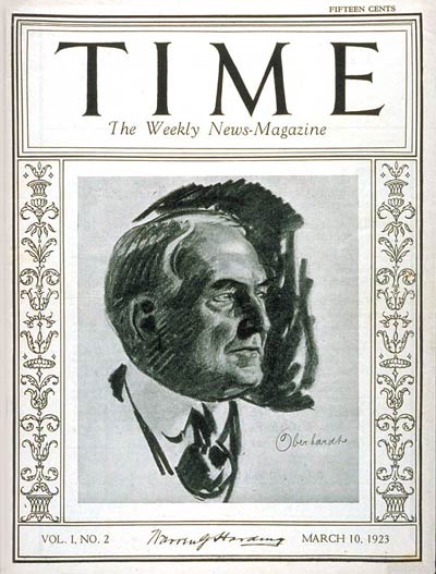 TIME Magazine Cover: Warren G. Harding -- Mar. 10, 1923
