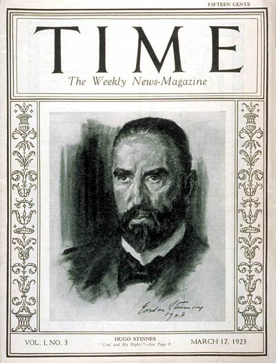 TIME Magazine Cover: Hugo Stinnes -- Mar. 17, 1923