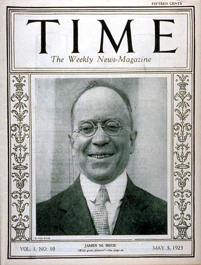 TIME Magazine Cover: James M. Beck -- May 5, 1923