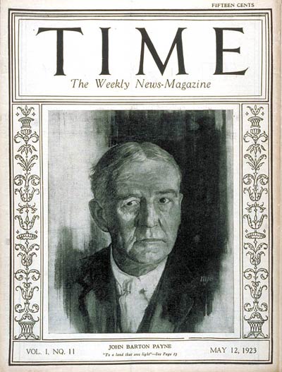 TIME Magazine Cover: John Barton Payne -- May 12, 1923