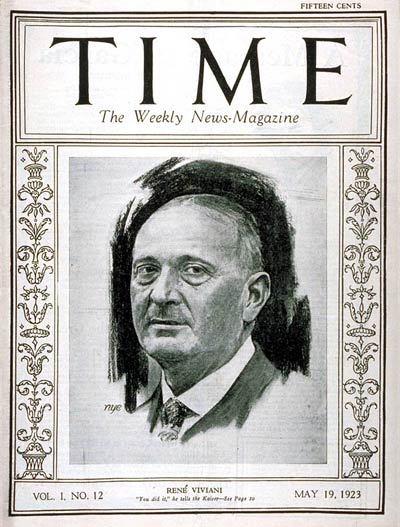 TIME Magazine Cover: René Viviani -- May 19, 1923