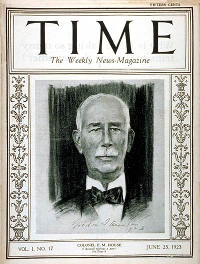 TIME Magazine Cover: Colonel Edward M. House -- June 25, 1923
