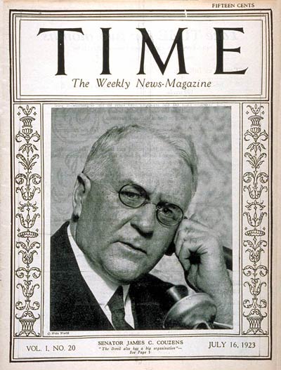 TIME Magazine Cover: Senator James Couzens -- July 16, 1923