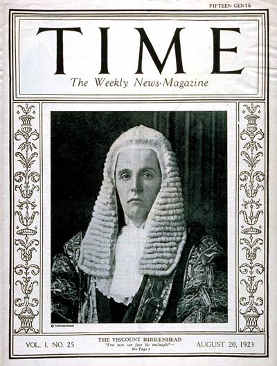 TIME Magazine Cover: Frederick E. Smith -- Aug. 20, 1923