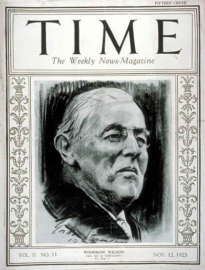 TIME Magazine Cover: Woodrow Wilson -- Nov. 12, 1923