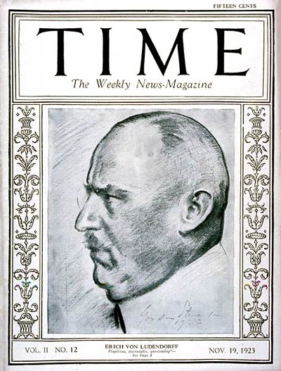 TIME Magazine Cover: General Erich von Ludendorff -- Nov. 19, 1923
