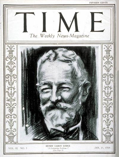 TIME Magazine Cover: Henry Cabot Lodge -- Jan. 21, 1924