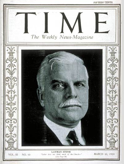 TIME Magazine Cover: Warren S. Stone -- Mar. 10, 1924